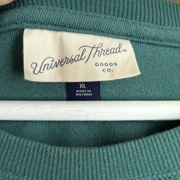 Halloween Town Oversized Terry Cloth Pullover Crew Neck Dark Green Women XLarge - Picture 4 of 8